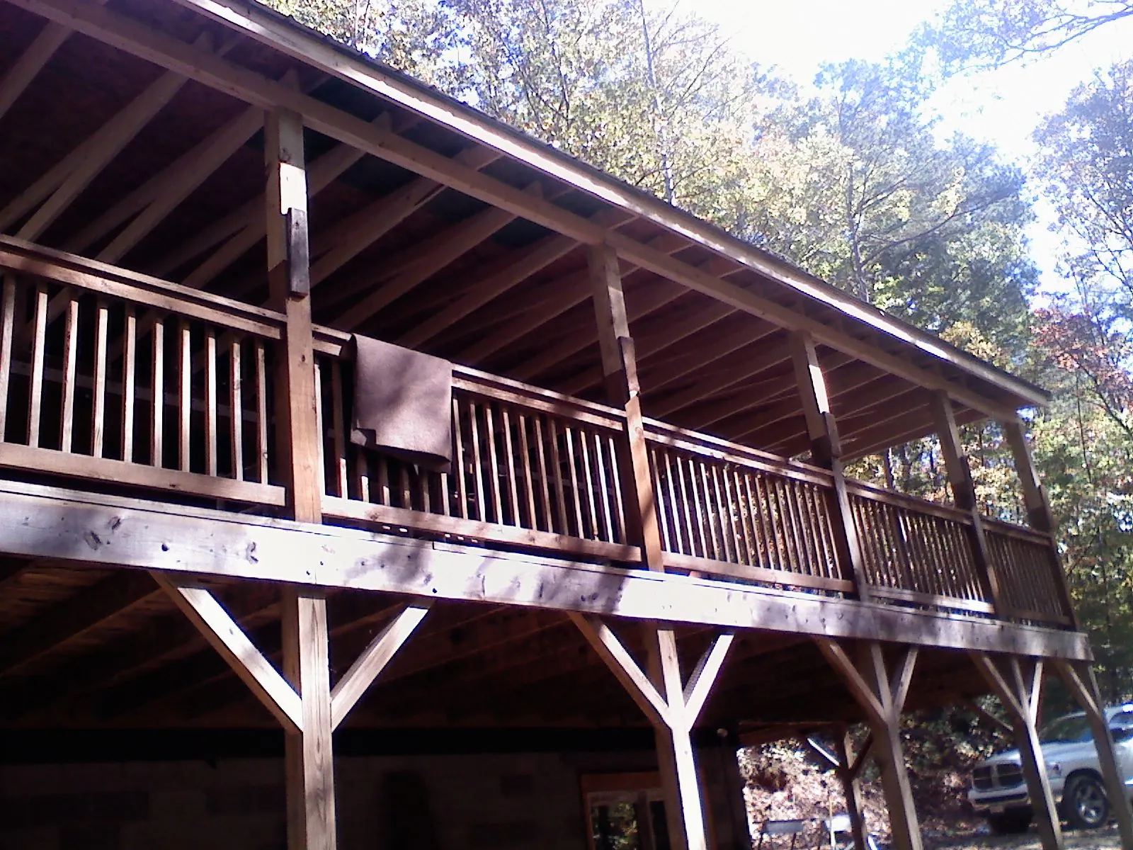 Timber framing under a new elevated porch and deck — Roof Leak Repair in Manhasset by Roofing Brothers